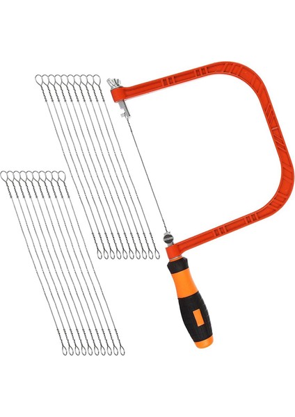 Inç Başa Çıkma Testere El Testere, Fret Testere Başa Çıkma Çerçevesi ve Ahşap, Plastik, Kauçuk, Vb Için Ekstra 20 Adet Yedek Bıçak Seti (Yurt Dışından)
