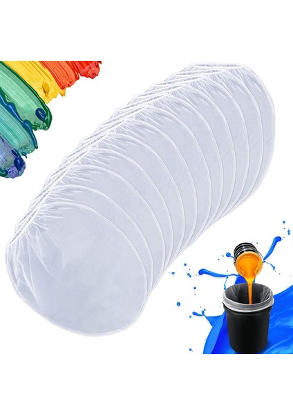 12 Paket 5 Galonluk Boya Süzgeç Torbası, Ince Örgü Filtre Torbası Boya Püskürtücülerle Kullanım Için Elastik Üstten Açılan Süzgeç Torbası (Yurt Dışından)