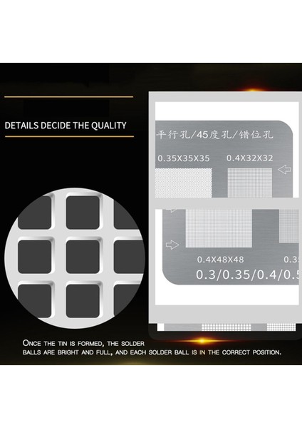 Çok Işlevli Bga Stencil 0.3/0.35/0.4/0.5/paralel/45 Derece Delik Evrensel Lehim Şablonu Bga Reballing Stencil (Yurt Dışından)