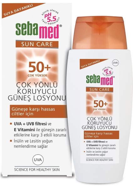 Sun Care 50+ Güneş Losyonu 150 ml Yüz Güneş Kremi