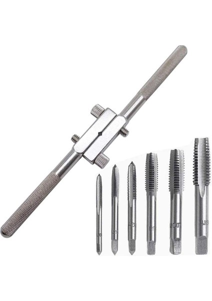 Adet 7.7 Inç T-Kolu Cırcır Musluk Tutucu Anahtarı Metrik Fiş Dokunun (Yurt Dışından)