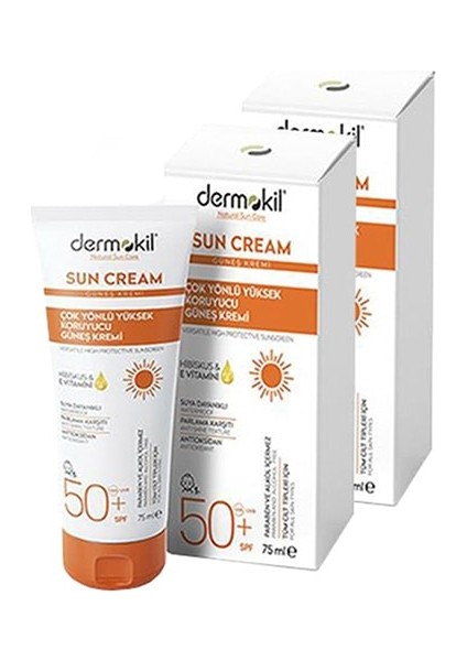 Sun Cream-Çok Yönlü Yüksek Koruyucu Güneş Kremi 50 Spf 75 ml x 2 Adet