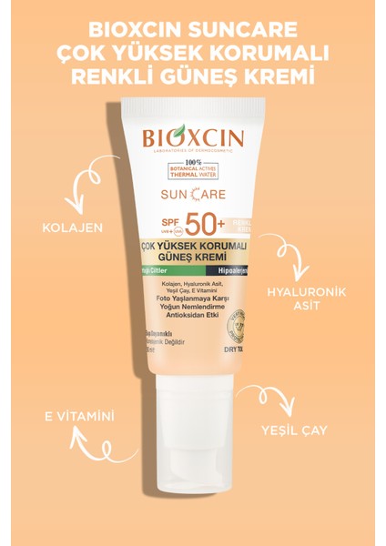 Sun Care SPF50 Yağlı Ciltler Için Renkli Güneş Kremi 50 ml