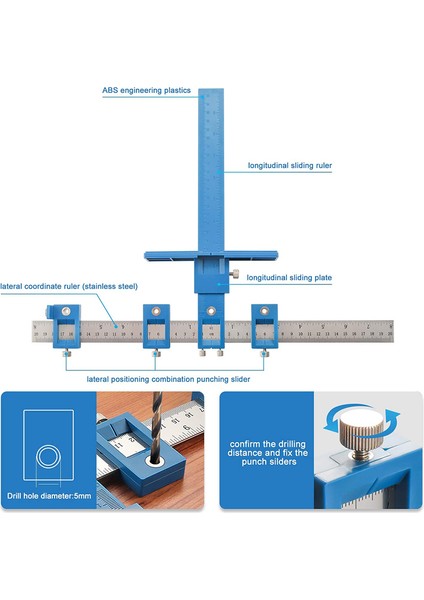 Kabin Donanım Fikstürü Aracı-Ayarlanabilir Punch Konumlandırıcı Matkap Ucu Şablon Kılavuzu, Ahşap Delme Pimi Kılavuzu (Yurt Dışından) fırsatları