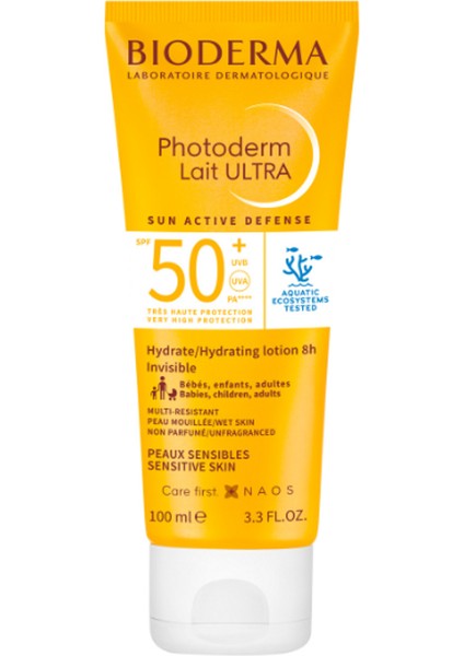 Photoderm Lait Ultra SPF50+ Tüm Ciltler Için Yüksek Koruma Süt Formda Yüz, Vücut Güneş Kre