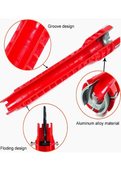 gr 14 In 1 Lavabo Musluğu Anahtarı Yüksek Mukavemetli Çift Başlı Cırcır Anahtarı Seti Banyo Için Sıhhi Tesisat Tamir Aracı (Yurt Dışından)