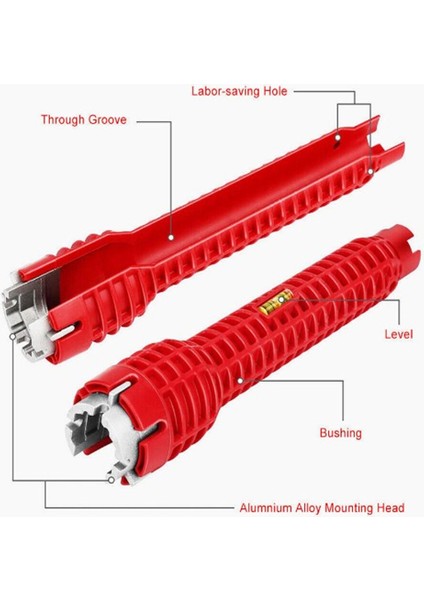 gr 14 In 1 Lavabo Musluğu Anahtarı Yüksek Mukavemetli Çift Başlı Cırcır Anahtarı Seti Banyo Için Sıhhi Tesisat Tamir Aracı (Yurt Dışından) fiyatları