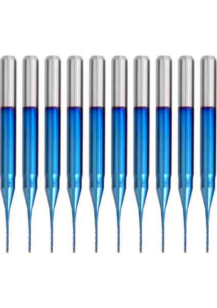 10 Adet 0.6mm Caide End Mill Kesici, Süper Nano Mavi Kaplamalı Freze Kesici Gravür Freze Uçları, 1/8 Inç Şaft (Yurt Dışından)