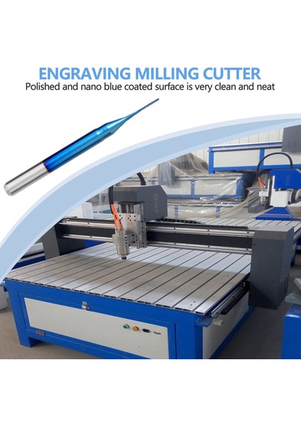 10 Adet 0.6mm Caide End Mill Kesici, Süper Nano Mavi Kaplamalı Freze Kesici Gravür Freze Uçları, 1/8 Inç Şaft (Yurt Dışından) modelleri