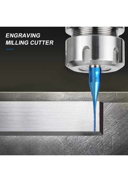 10 Adet 0.6mm Caide End Mill Kesici, Süper Nano Mavi Kaplamalı Freze Kesici Gravür Freze Uçları, 1/8 Inç Şaft (Yurt Dışından) fırsatları
