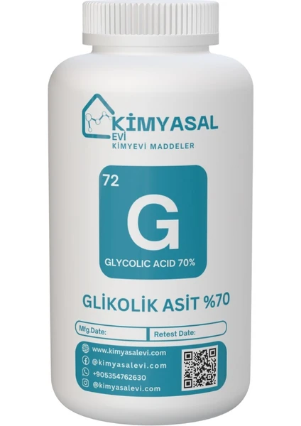 Kimyasal Evi 072 Glikolik Asit 70% - Glycolıc Acıd 70% 100 gr