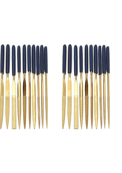 20 Adet Titanyum Elmas Kaplama Iğnesi Düz Dosya Seti Metal Işleme El Sanatları Araçları (Yurt Dışından)