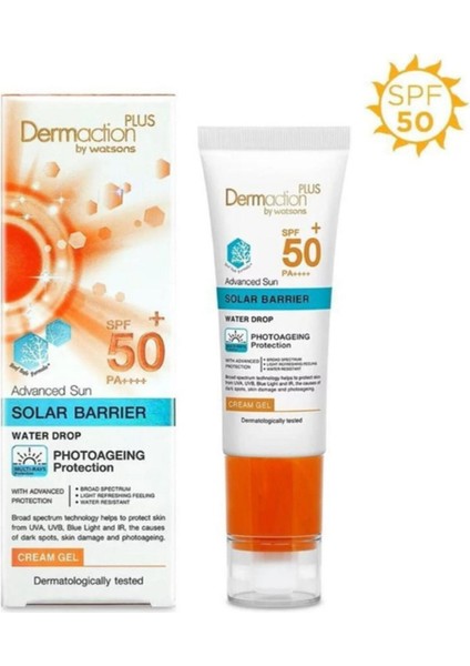 Dermactıon Plus By Watsons Vegan Solar Barrier Güneş Kremi Jel SPF50 40 Ml.