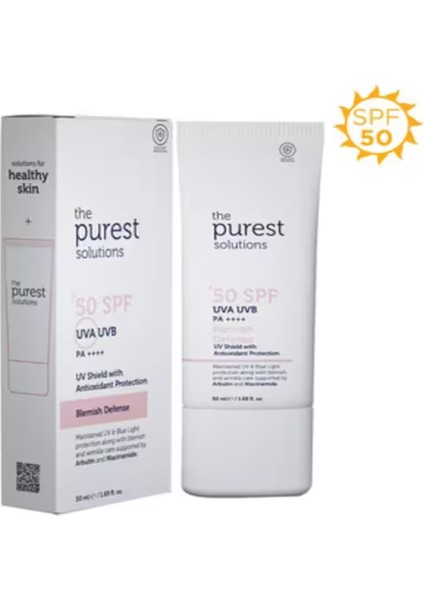 The Purest Solutions The Purest Solu The Purest Solutions Lekeli Cilt Güneş Kremi 50+ Spf 50 ml