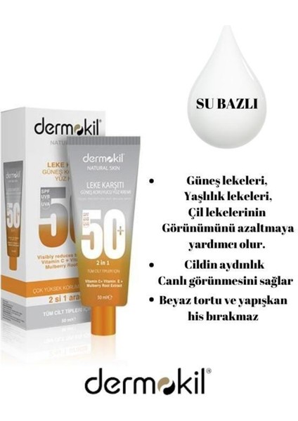 Leke Karşıtı Güneş Kremi 50 Spf 50 ml * 2 Adet