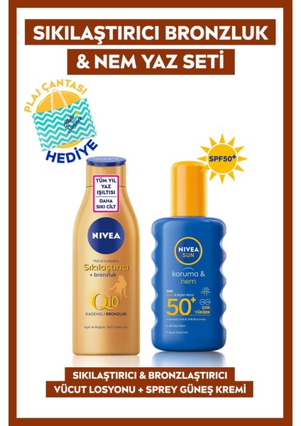 Sun Spf 50 KORUMA&48SAAT Nemlendirme Güneş Kremi 200ML,SIKILAŞTIRICI Bronzlaştırıcı Vücut Los