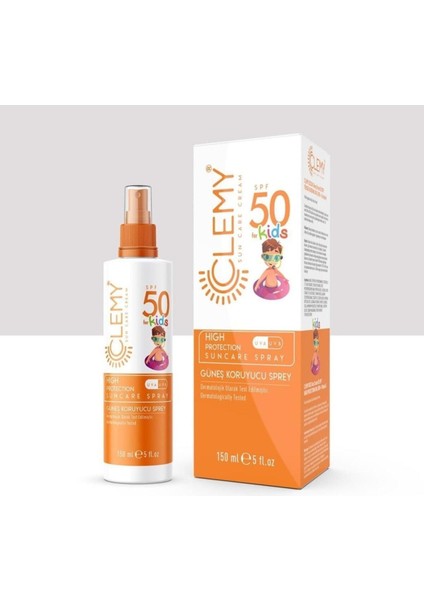 Çocuk Güneş Koruyucu Sprey 50SPF 150ML. Yüksek Koruma