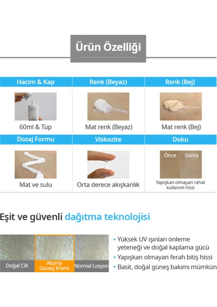 ATOMY01 Atomy Güneş Koruyucu Krem Bej