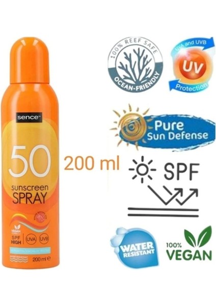 Anında Güneş Kremi Yüksek Koruma ve Üstün Nemlendirme Özellikli Spf 50 Vücut Sprey 200 Ml.