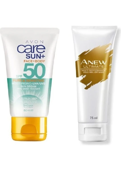 Care Sun Güneş Kremi SPF50 50ML + Anew Ultimate Altın Içeren Yüz Maskesi