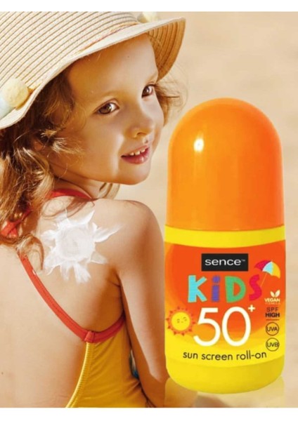 Güneş Kremi Yüksek Korumalı Kids Bebekler ve Çocuklar Için Spf 50 Anında Vegan Roll-On 50 ml