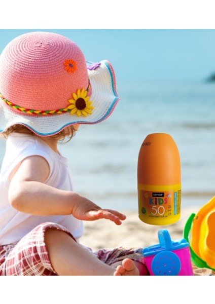 Güneş Kremi Yüksek Korumalı Kids Bebekler ve Çocuklar Için Spf 50 Anında Vegan Roll-On 50 ml