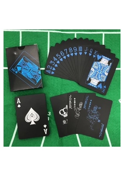 Mavi Stil Yeni Yüksek Li Redblue Pürüzsüz Su Geçirmez Siyah Plastik Iskambil Kartları Texas Hold'em Poker Bakara Masa Oyunu 63*88MM Qenueson (Yurt Dışından)