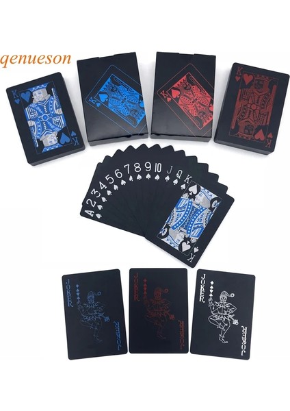 Mavi Stil Yeni Yüksek Li Redblue Pürüzsüz Su Geçirmez Siyah Plastik Iskambil Kartları Texas Hold'em Poker Bakara Masa Oyunu 63*88MM Qenueson (Yurt Dışından) fiyatları