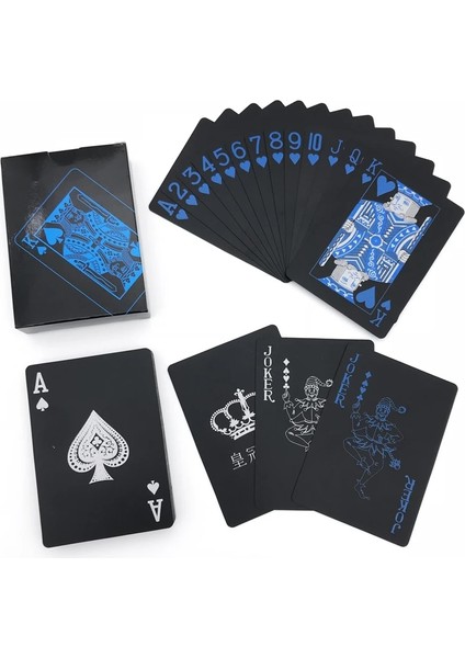 Mavi Stil Yeni Yüksek Li Redblue Pürüzsüz Su Geçirmez Siyah Plastik Iskambil Kartları Texas Hold'em Poker Bakara Masa Oyunu 63*88MM Qenueson (Yurt Dışından) modelleri