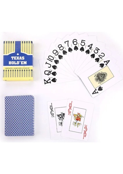 Mavi 1 Takım Tarzı 1 Paket Claoker Kart Seti Texas Su Geçirmez Buzlu Poker Kartları Plastik Oyun Kartları Poker Masa Oyunları (Yurt Dışından)