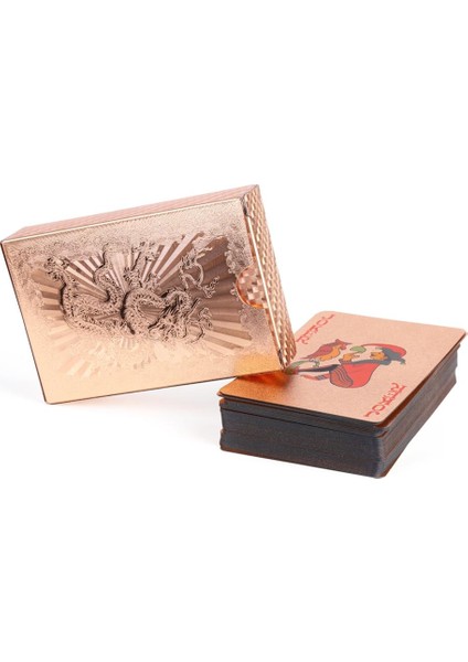 Mj4 Stili Su Geçirmez Oyun Kartları Plastik 24K Altın Lüks Soğuk Siyah Silverrose-Altın Folyo Poker Standart Boyut Açık Hava Oyunu E (Yurt Dışından)