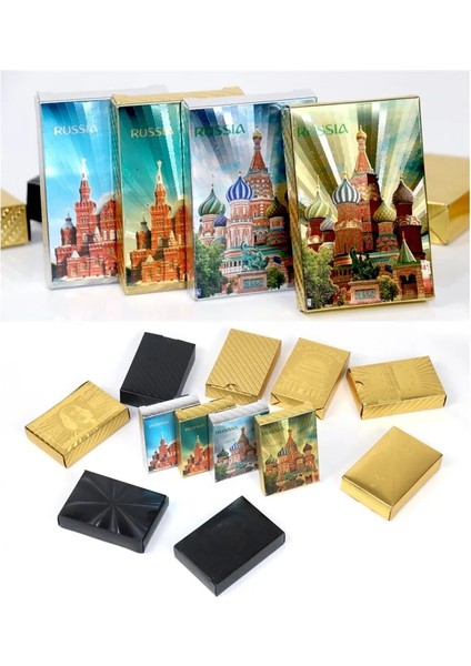 Normal Poker 04 Stili 36 Cardsdeck Russia Poker Seti 24K Altın Folyo Oyun Kartları Plastik Pvc Su Geçirmez Dayanıklı Standart Карты Игральные (Yurt Dışından) modelleri