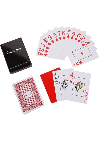 Kırmızı 1 Takım Tarzı 1 Paket Texas Hold'em Plastik Poker Kart Oyunları Su Geçirmez ve Donuk Lehçe Oyun Kartları Eğlence Masa Oyunu (Yurt Dışından)