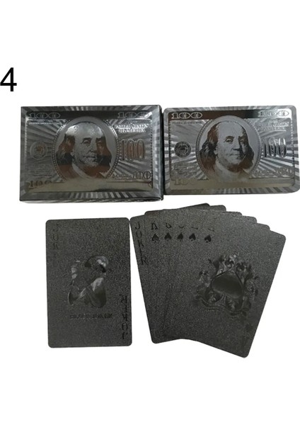 No.4 Tarzı Et Güverte Siyah Plastik Poker Kartları Glod Gümüş Oyun Kartları Ev Masa Oyunu Aile Ev Hediye Koleksiyonu Kumar Masa Oyunu (Yurt Dışından)