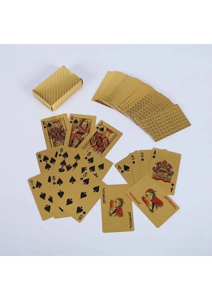 1 Takım Kafes Kartı Stili Eğlence Oyun Kartları Su Geçirmez Kartlar Magic 24K Altın Oyun Kartları Poker Oyun Destesi Altın Folyo Poker Seti Plastik Sihirli Kart (Yurt Dışından) fiyatları