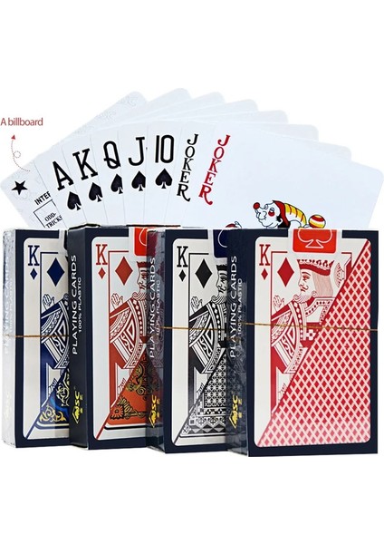 NO.6939 Stili Poker Pvc Waterproof Playing Cards Board Game Washable Plastic Deck Of Cards Poker Travel Games (Yurt Dışından)