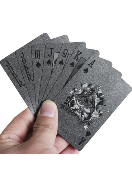 Koyu Gri Tarzı Black Poker Card Plastic Playing Cards Board Games Waterproof Plastic Cards Magic (Yurt Dışından)
