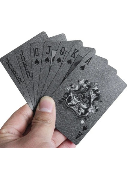 Koyu Gri Tarzı Black Poker Card Plastic Playing Cards Board Games Waterproof Plastic Cards Magic (Yurt Dışından) fiyatları