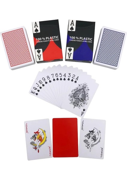 1 Mavi Güverte Stili %100 Pvc Plastik Köprü Poker Kartları Redblue Su Geçirmez Aşınmaya Dayanıklı Oyun Kartları Bakara Texas Hold'em Masa Oyunları 58*88 mm (Yurt Dışından) fiyatları
