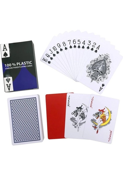 1 Mavi Güverte Stili %100 Pvc Plastik Köprü Poker Kartları Redblue Su Geçirmez Aşınmaya Dayanıklı Oyun Kartları Bakara Texas Hold'em Masa Oyunları 58*88 mm (Yurt Dışından) modelleri