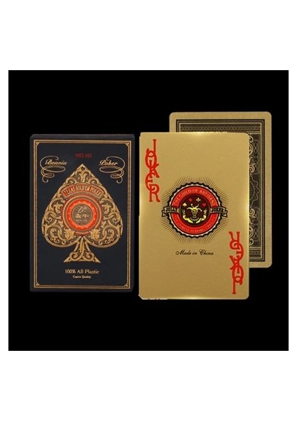 Çift Altın Tarzı Üst Sınıf Altın Pvc Plastik Köprü Poker Buzlu Bakara Altın Kaplama Iskambil Kartları Texas Hold'em 58*88MM Kumar Masa Oyunları (Yurt Dışından)