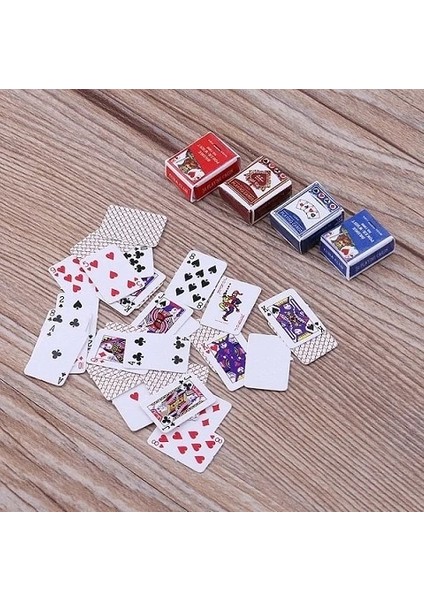Beyaz Stil 2 Takım Sevimli Minyatür Dollhouse 1:12 Mini Poker Oyun Kartları Ev Dekorasyon Oyuncaklar (Yurt Dışından)