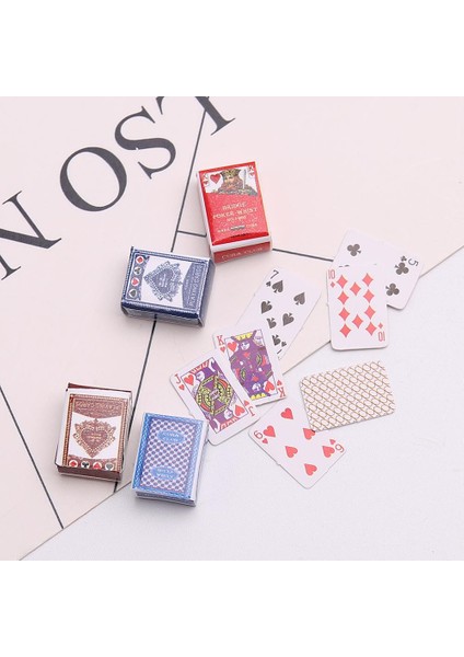 Beyaz Stil 2 Takım Sevimli Minyatür Dollhouse 1:12 Mini Poker Oyun Kartları Ev Dekorasyon Oyuncaklar (Yurt Dışından) modelleri