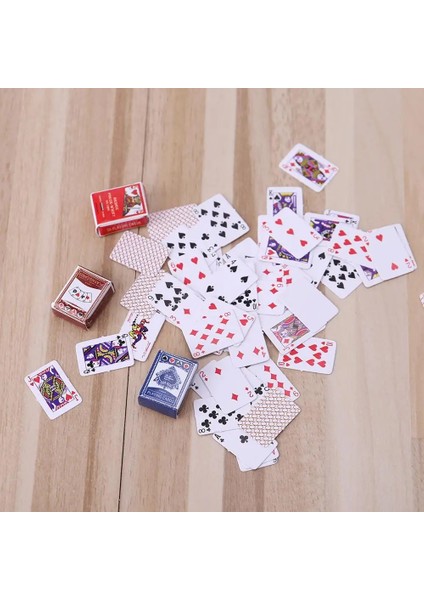 Beyaz Stil 2 Takım Sevimli Minyatür Dollhouse 1:12 Mini Poker Oyun Kartları Ev Dekorasyon Oyuncaklar (Yurt Dışından) fırsatları