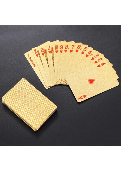 Altın Folyo Stili Sıcak Satış Oyun Kartları Su Geçirmez Kartlar Sihirli 24K Altın Oyun Kartları Poker Oyun Destesi Altın Folyo Poker Seti Plastik Sihirli Kart (Yurt Dışından)