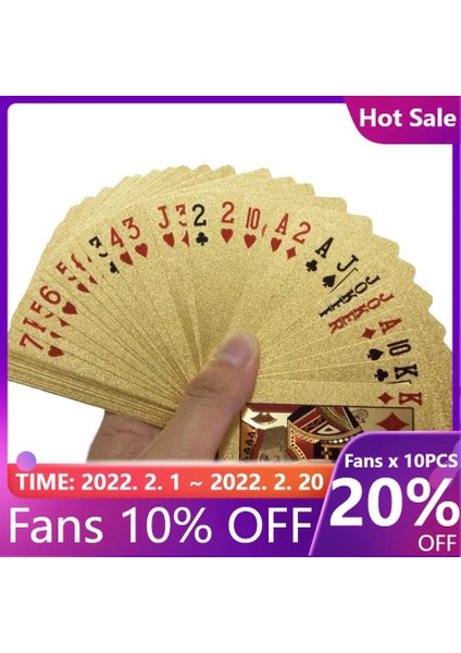 Altın Folyo Stili Sıcak Satış Oyun Kartları Su Geçirmez Kartlar Sihirli 24K Altın Oyun Kartları Poker Oyun Destesi Altın Folyo Poker Seti Plastik Sihirli Kart (Yurt Dışından)