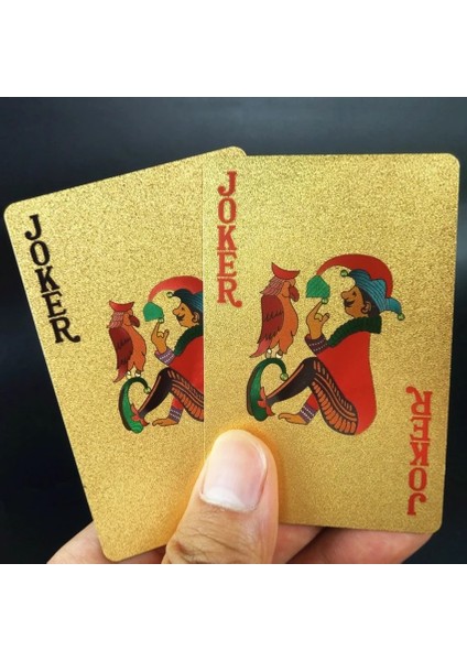 Altın Folyo Stili Sıcak Satış Oyun Kartları Su Geçirmez Kartlar Sihirli 24K Altın Oyun Kartları Poker Oyun Destesi Altın Folyo Poker Seti Plastik Sihirli Kart (Yurt Dışından)