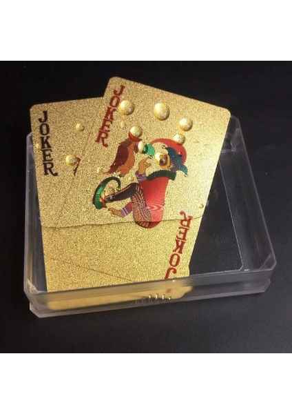 Altın Folyo Stili Sıcak Satış Oyun Kartları Su Geçirmez Kartlar Sihirli 24K Altın Oyun Kartları Poker Oyun Destesi Altın Folyo Poker Seti Plastik Sihirli Kart (Yurt Dışından)