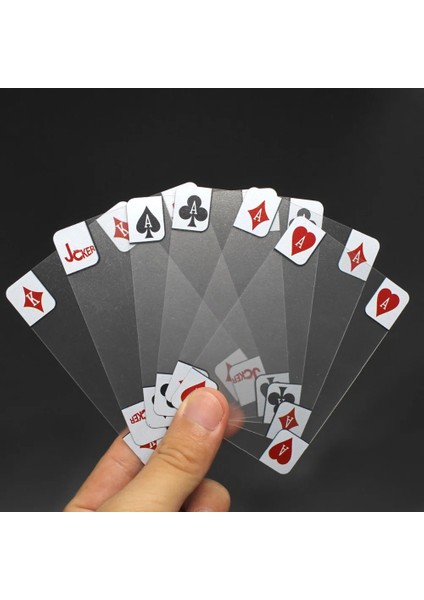1 Adet Tarzı Şeffaf Plastik Poker Taşınabilir 1 Adet Seyahat Aksesuarları Wareable Dayanıklı Masa Oyunları Iskambil Kartları Kristal Poker (Yurt Dışından)