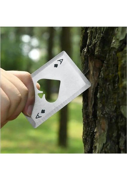 Kumral Tarzı 1@# New Style Playing Card Metal Poker Card Game Waterproof Blackjack Game Card Throwing Silver Card Durable Poker Bottle Opener (Yurt Dışından)